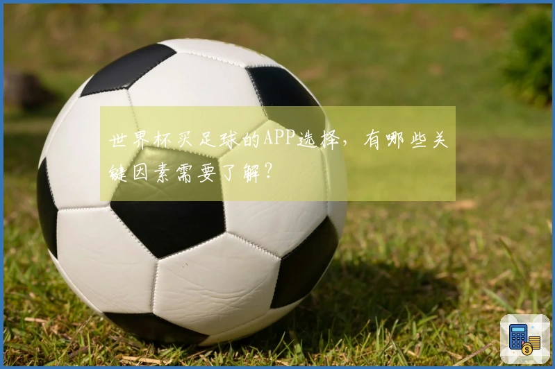 世界杯买足球的APP选择，有哪些关键因素需要了解？